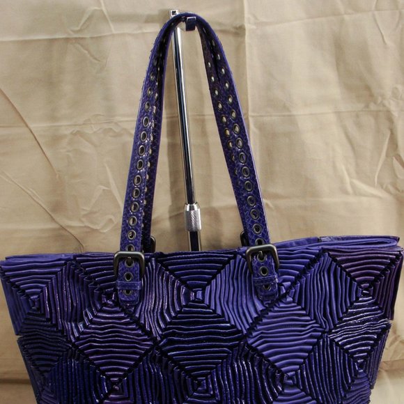 BOTTEGA VENETA 925 SILVER PLAQUE LE 144/150 PURPLE VORAZIONE FATTA TOTE BAG - Picture 3 of 16